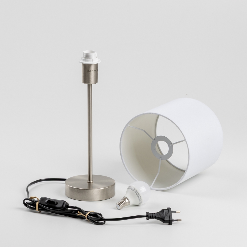 LED-bordslampa 1xE14/5W/230V vit/mattkrom