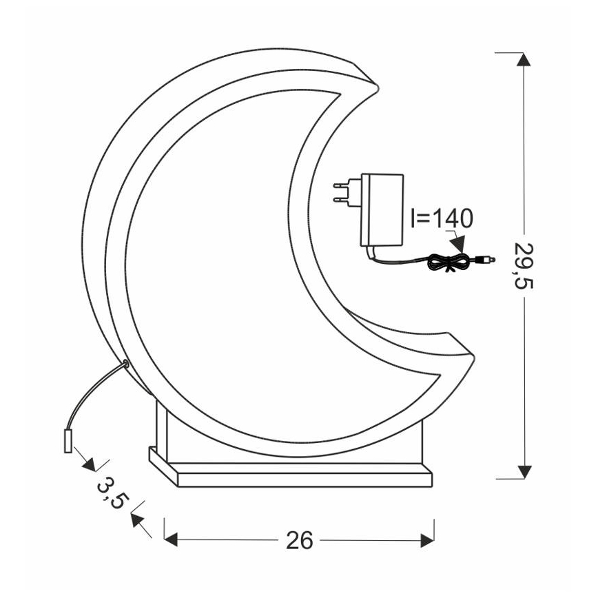 LED-bordslampa för barn MOON LED/12W/230V grå