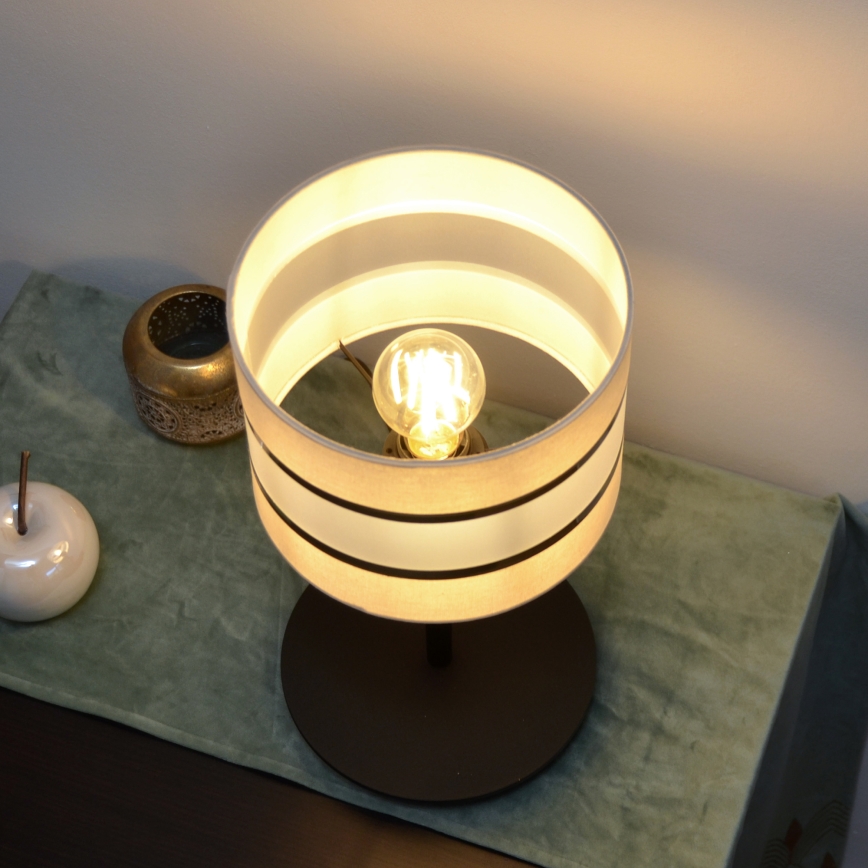LED Bordslampa HELEN 1xE27/15W/230V grädde/svart/gyllene