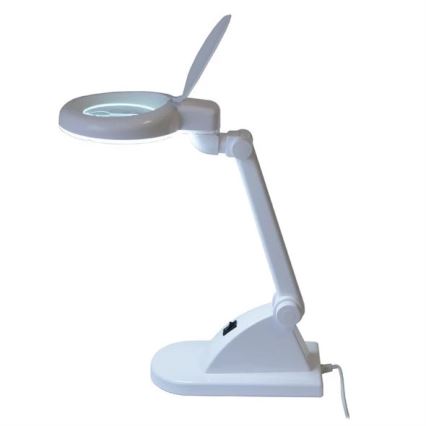 LED Bordslampa med förstoringsglas LED/6W/230V vit
