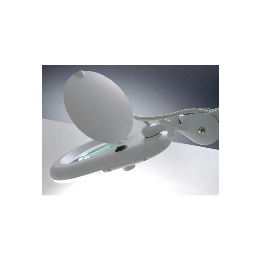 LED bordslampa med förstoringsglas LED/9W/230V vit/skinande krom