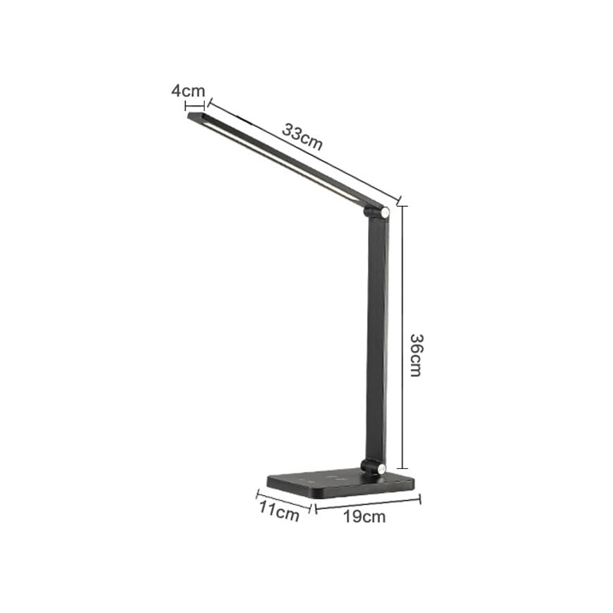 LED Bordslampa med trådlös laddare LED/10W/230V 3000/4000/4500/5000/6000K svart