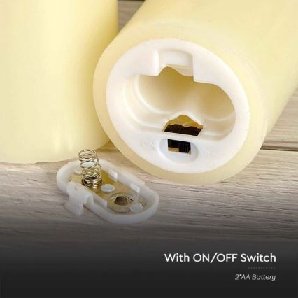 LED Candle LED/2xAA varm vit 20 cm