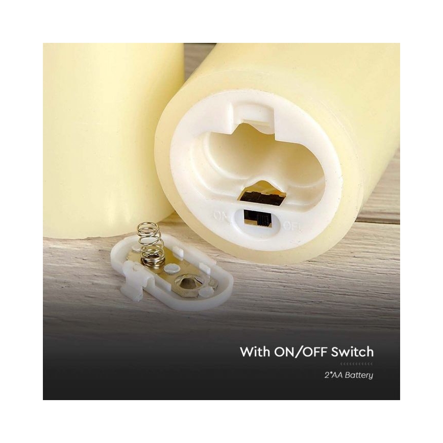 LED Candle LED/2xAA varm vit 20 cm