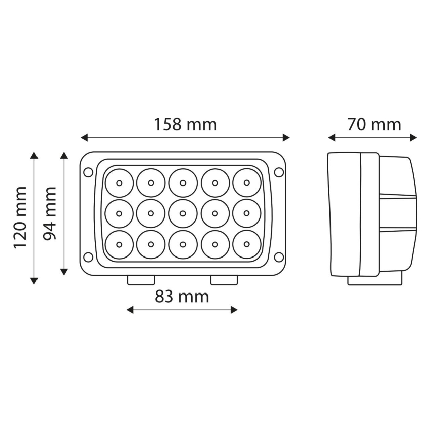 LED CARLyktor EPISTAR LED/45W/10-30V IP67 6000K