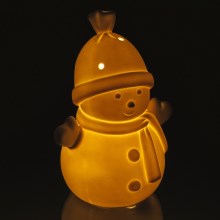 LED Christmas porcelain decoration LED/3xLR44 snögubbe