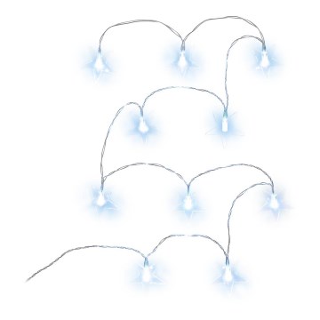 LED Dekorationskedja 10xLED/2xAA 1,8m kallvit