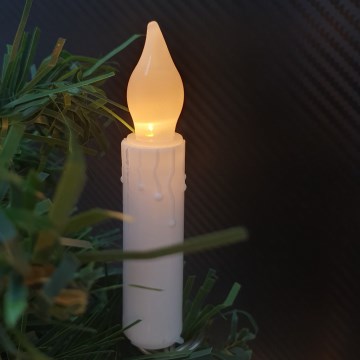 LED dekorationsslinga 10xLED/2xAA 1,65 m varmvit, stearinljusliknande