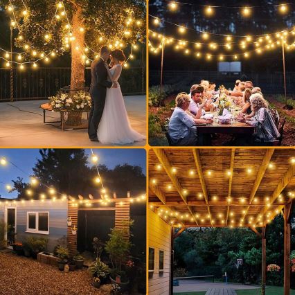 LED dekorationsslinga för utomhusbruk 25xE12/1W/230V 17,5 m IP65 svart