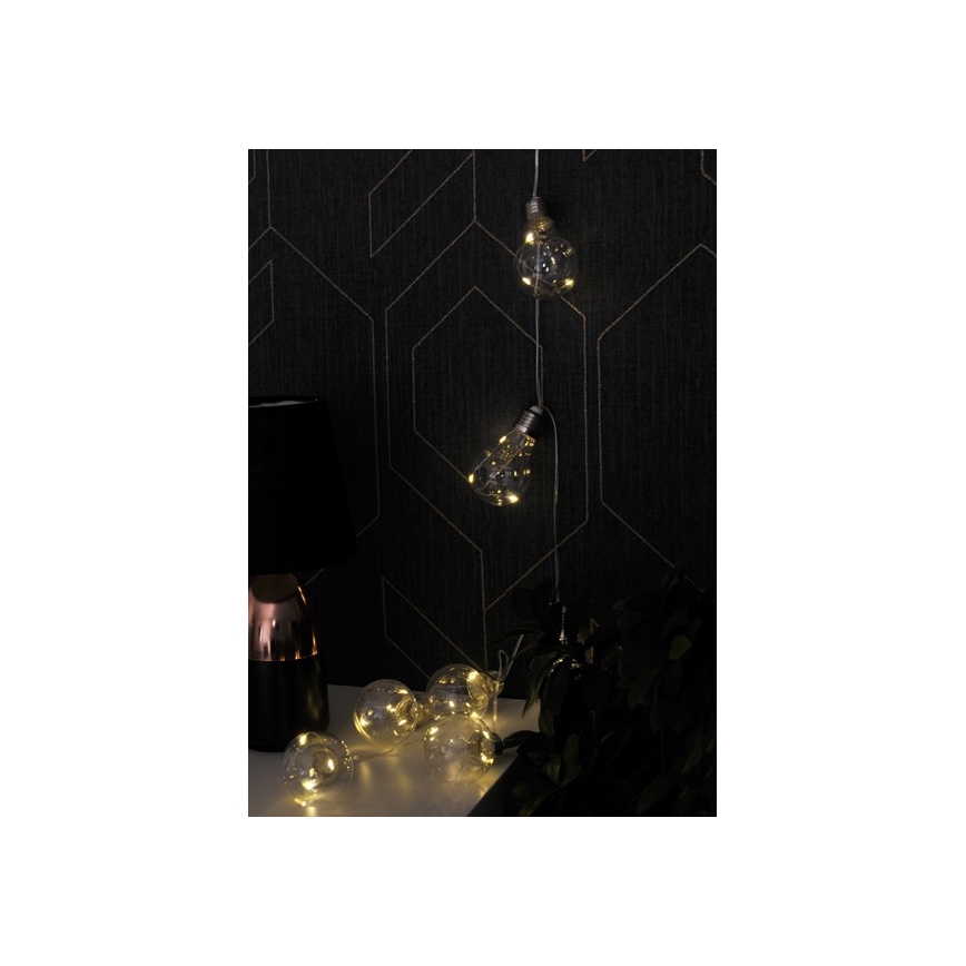 LED dekorationsslinga SMOLDER 2,1 m 10xLED/2xAA