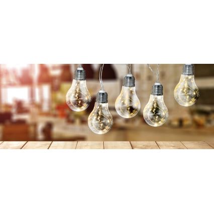 LED dekorationsslinga SMOLDER 2,1 m 10xLED/2xAA