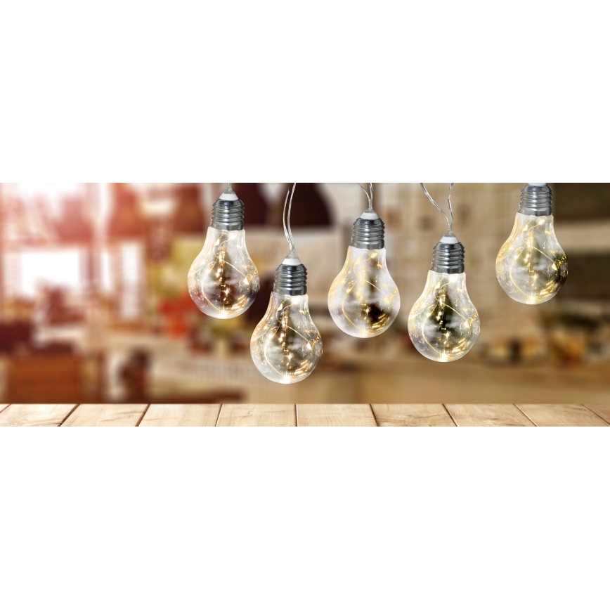 LED dekorationsslinga SMOLDER 2,1 m 10xLED/2xAA