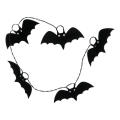 LED dekorativ kedja HALLOWEEN 10xLED/2xAA/varm vit 1,3m fladdermöss