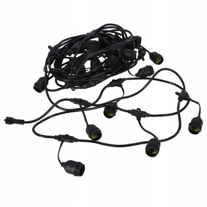 LED dekorativ ljusslinga för utomhusbruk 20xE27/1W/230V 20,94 m IP44 svart