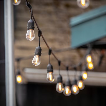 LED dekorativ utomhusslinga BAJA ST64 20xE27/1W/230V 10,9m IP44 varm vit