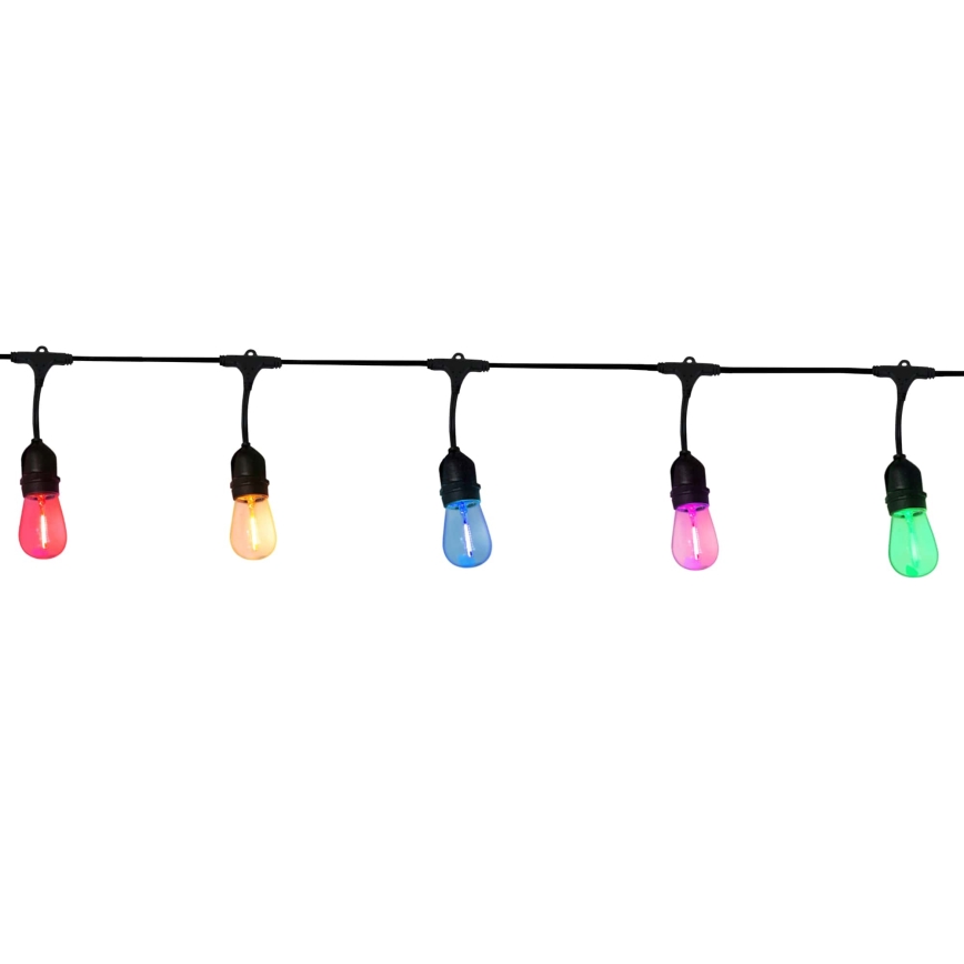 LED dekorativ utomhusslinga PARTY NEON 7,6 m 10xE27/0,6W/36V IP44