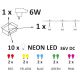 LED dekorativ utomhusslinga PARTY NEON 7,6 m 10xE27/0,6W/36V IP44
