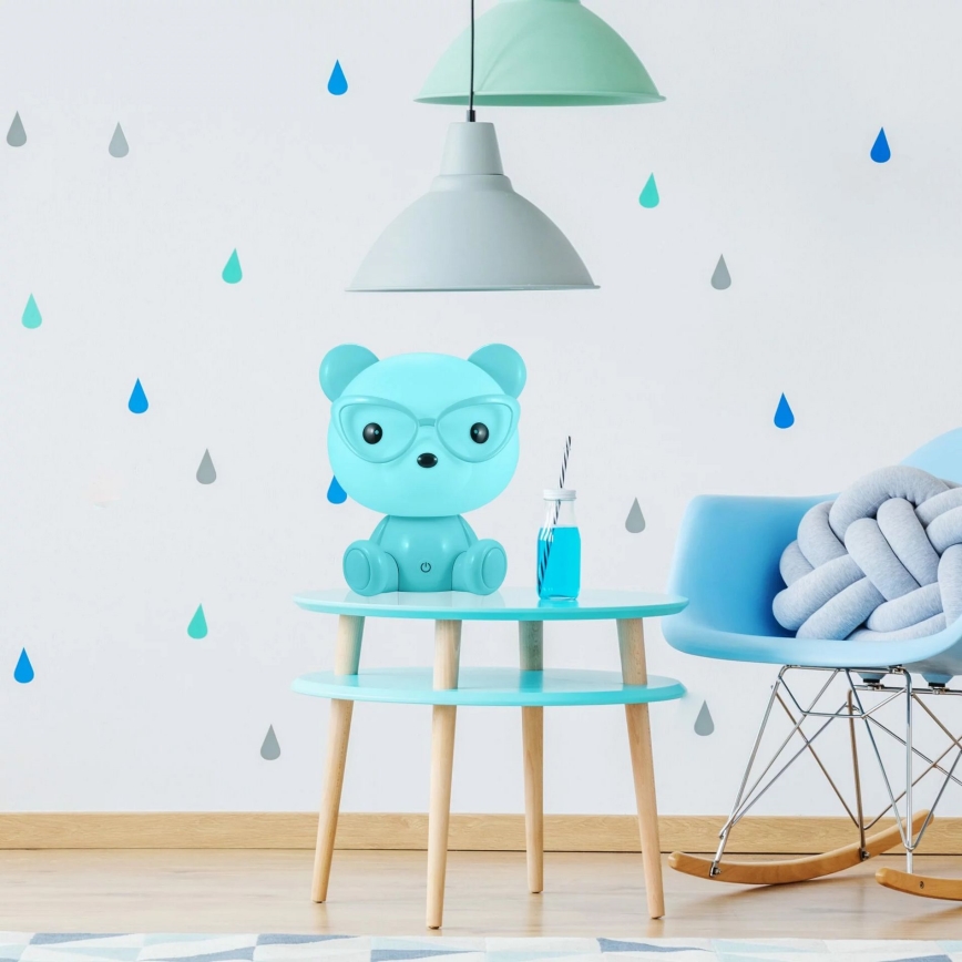 LED Dimbar Barn nattlampa LED/2,5W björn blå