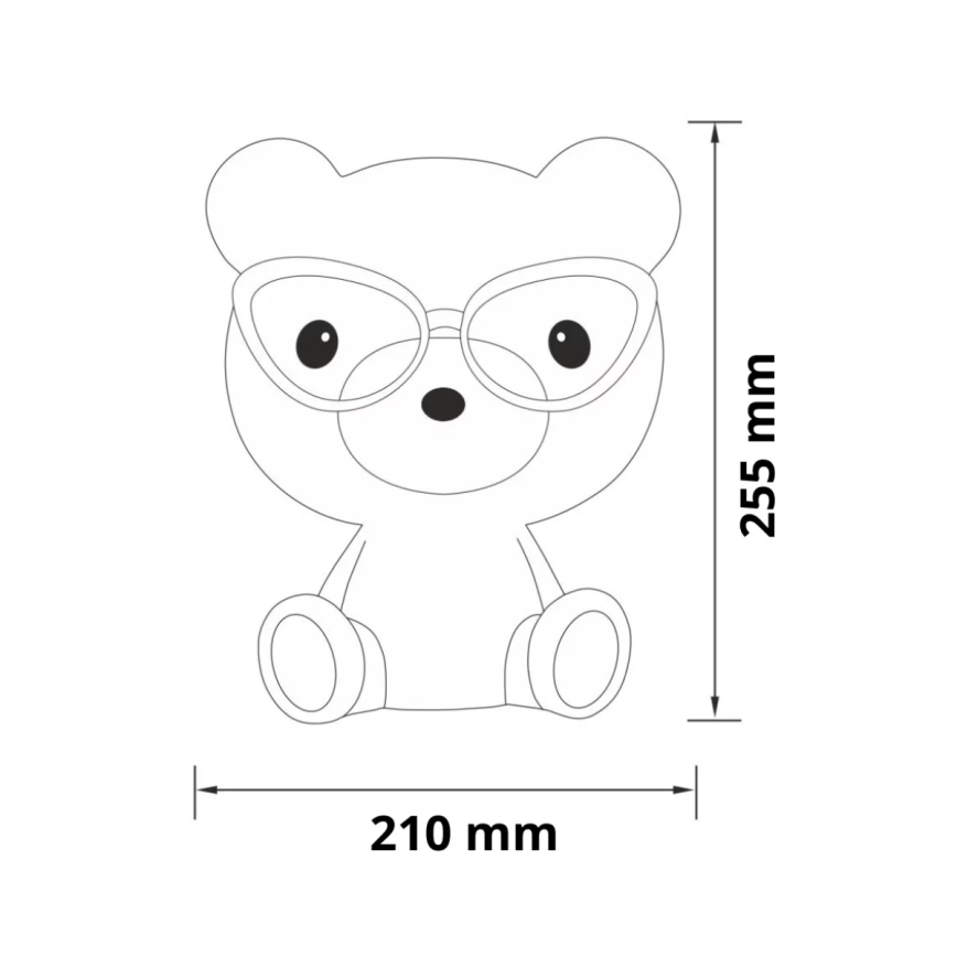 LED Dimbar Barn nattlampa LED/2.5W björn rosa