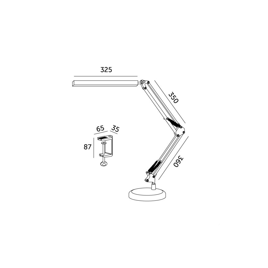 LED Dimbar bordslampa 2i1 USB TENUIX LED/14W/5V 3000-6000K vit