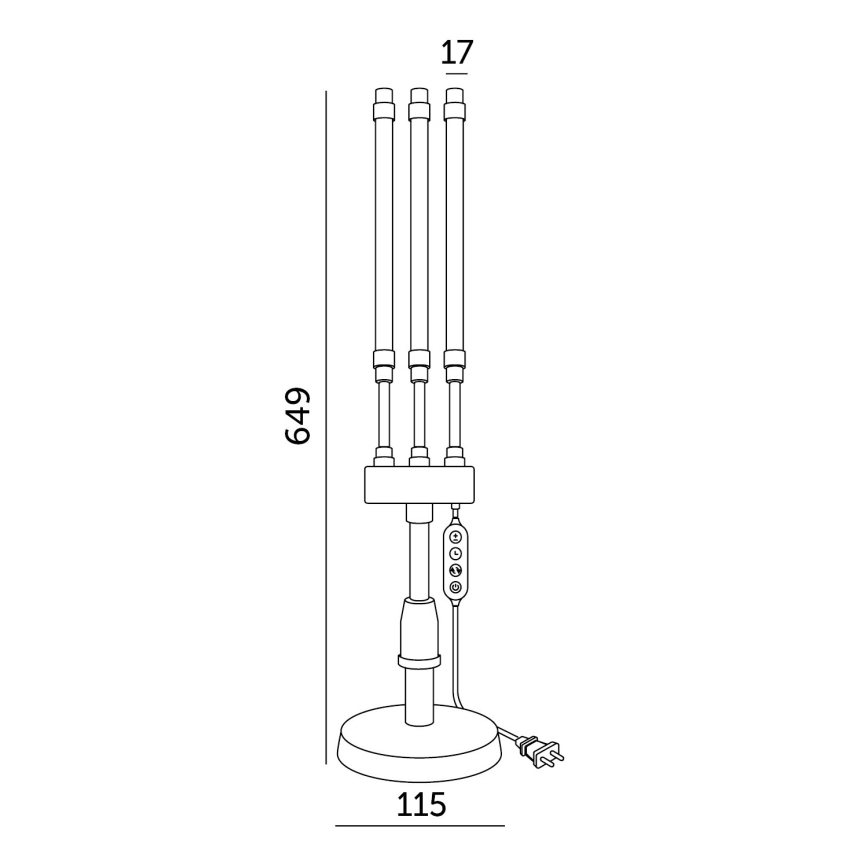 LED Dimbara flexibla bordslampa för växtodling VITARO 3xLED/10W/230V svart