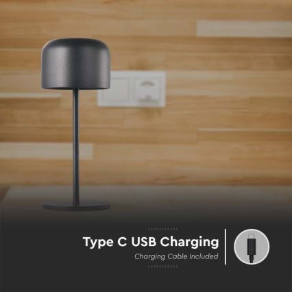 LED Dimbart uppladdningsbart touchbordslampa LED/1,5W/5V 2700-5700K IP54 2200 mAh svart