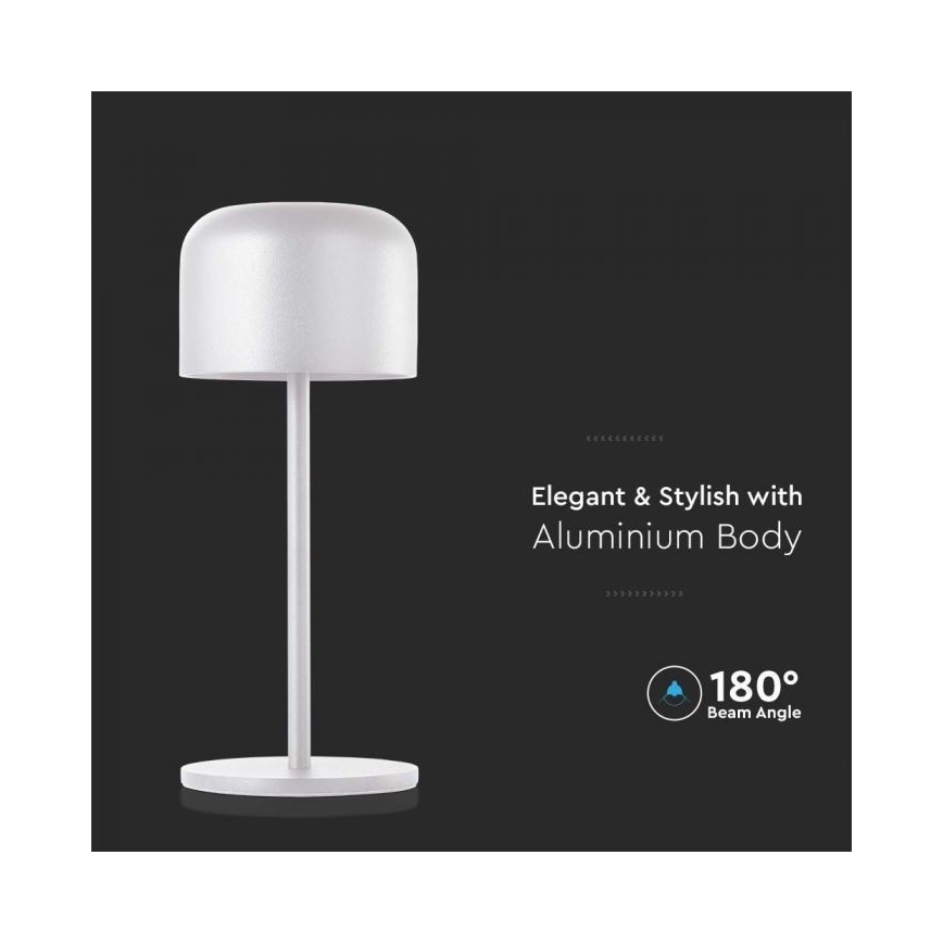 LED Dimbart uppladdningsbart touchbordslampa LED/1,5W/5V 2700-5700K IP54 2200 mAh vit