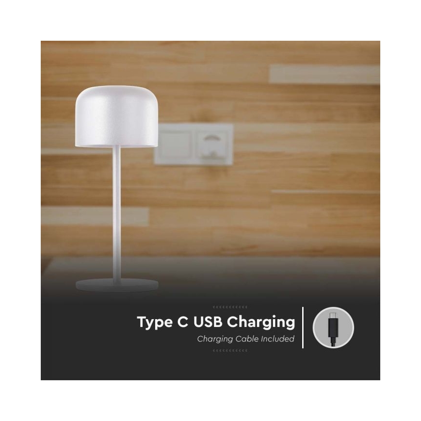 LED Dimbart uppladdningsbart touchbordslampa LED/1,5W/5V 2700-5700K IP54 2200 mAh vit