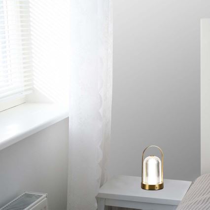 LED Dimbara uppladdningsbara touchbordslampa LED/1W/5V 3000-6000K 1800 mAh guld