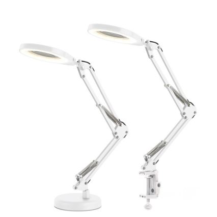 LED dimbar bordslampa med lupp 2 i 1 AURIQ LOUPE LED/10W/5V 3000/4000/6500K vit