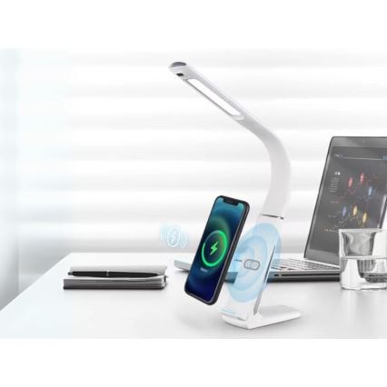 LED Dimbar bordslampa med trådlös laddning och sensor LORD EVO LED/8W/230V 3000K/4500K/6000K vit