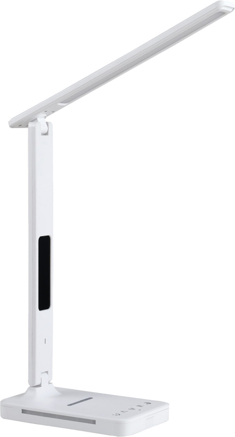 LED Dimbar bordslampa med trådlös laddning QI, display och USB port LED/7W/230V 3000-6000K vit