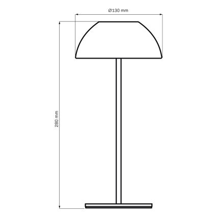 LED Dimbart Touch Utomhusbordslampa TANZANIA LED/1,8W/5V USB 1800 mAh IP44 svart