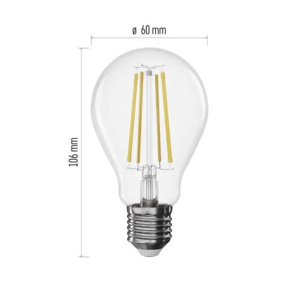 LED-dimbar filamentlampa A60 E27/7,5W/230V 4000K
