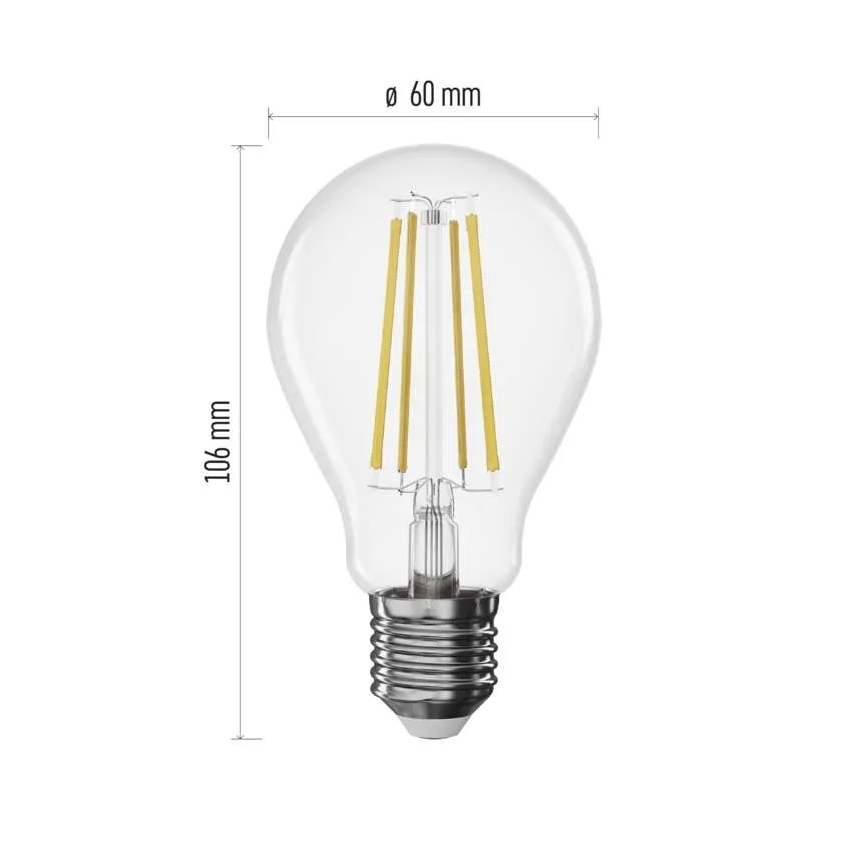 LED-dimbar filamentlampa A60 E27/7,5W/230V 4000K