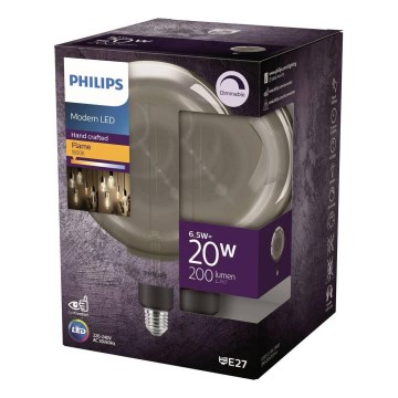 LED-dimbar filamentlampa G200 E27/6,5W/230V 1800K