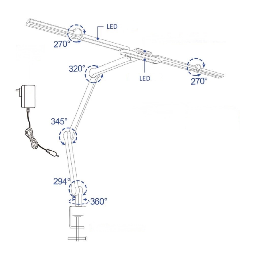 LED Dimbart pekskärm Flexibel bordslampa POINTIQ LED/24W/230V 3000-6500K CRI 92 svart