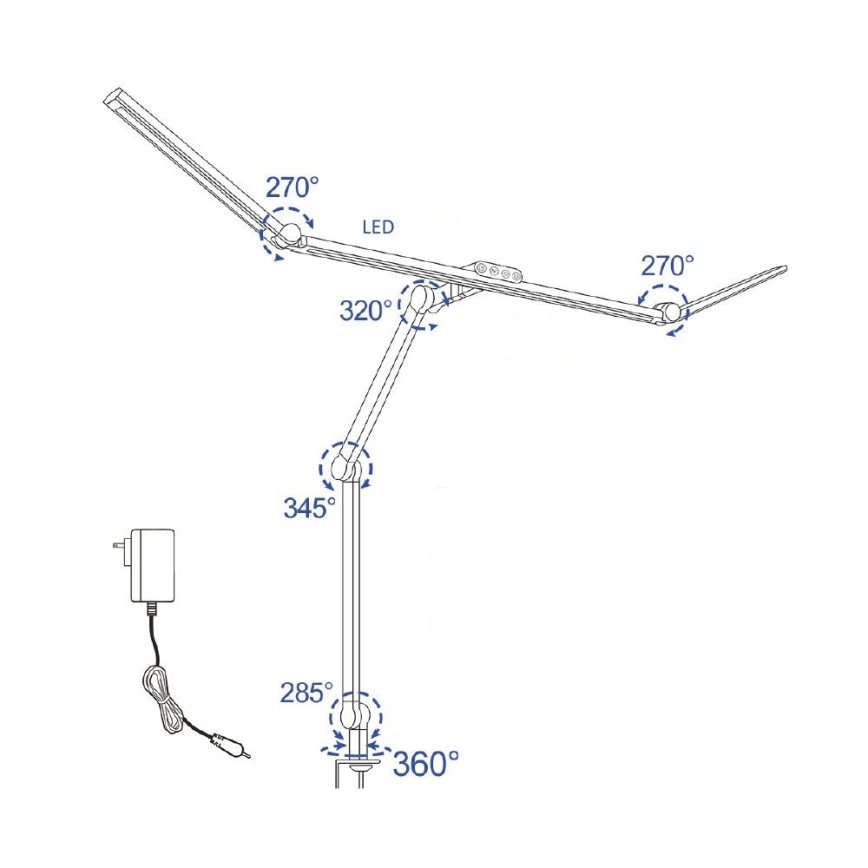LED Dimbart pekskärm Flexibel bordslampa POINTIQ LED/36W/230V 3000-6500K CRI 92 svart