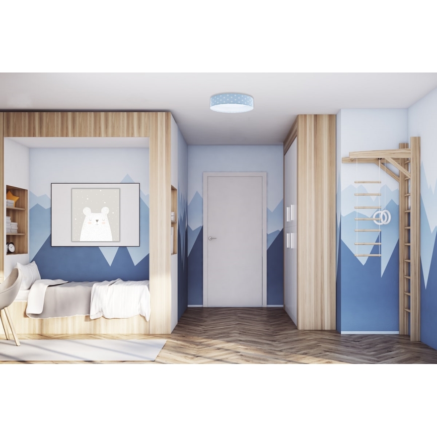 LED Dimbart barntaklampa SMART GALAXY KIDS LED/24W/230V 3000-6500K stjärnor blå/vit + fjärrkontroll