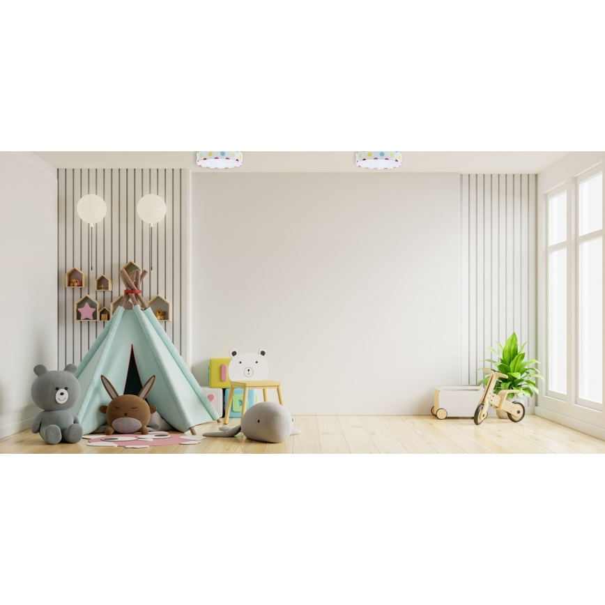 LED Dimbart barnrumstaklampa SMART GALAXY KIDS LED/24W/230V 3000-6500K färgglada prickar + fjärrkontroll