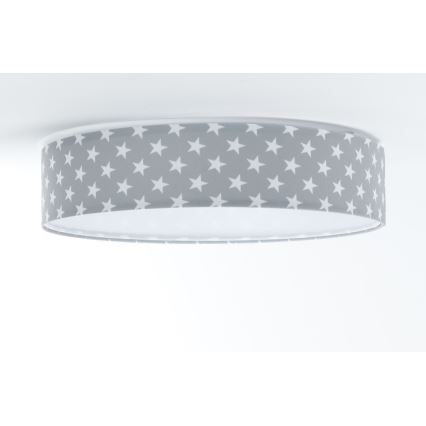 LED Dimbart barntaklampa SMART GALAXY KIDS LED/24W/230V 3000-6500K stjärnmönster grå/vit + fjärrkontroll
