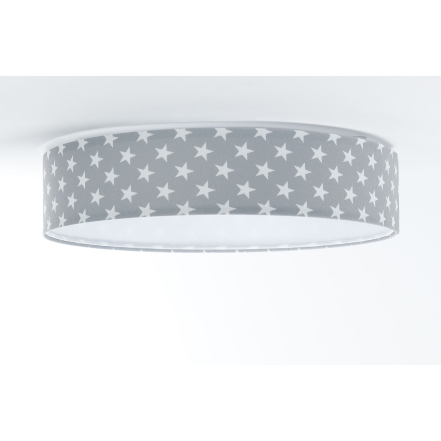 LED Dimbart barntaklampa SMART GALAXY KIDS LED/24W/230V 3000-6500K stjärnmönster grå/vit + fjärrkontroll