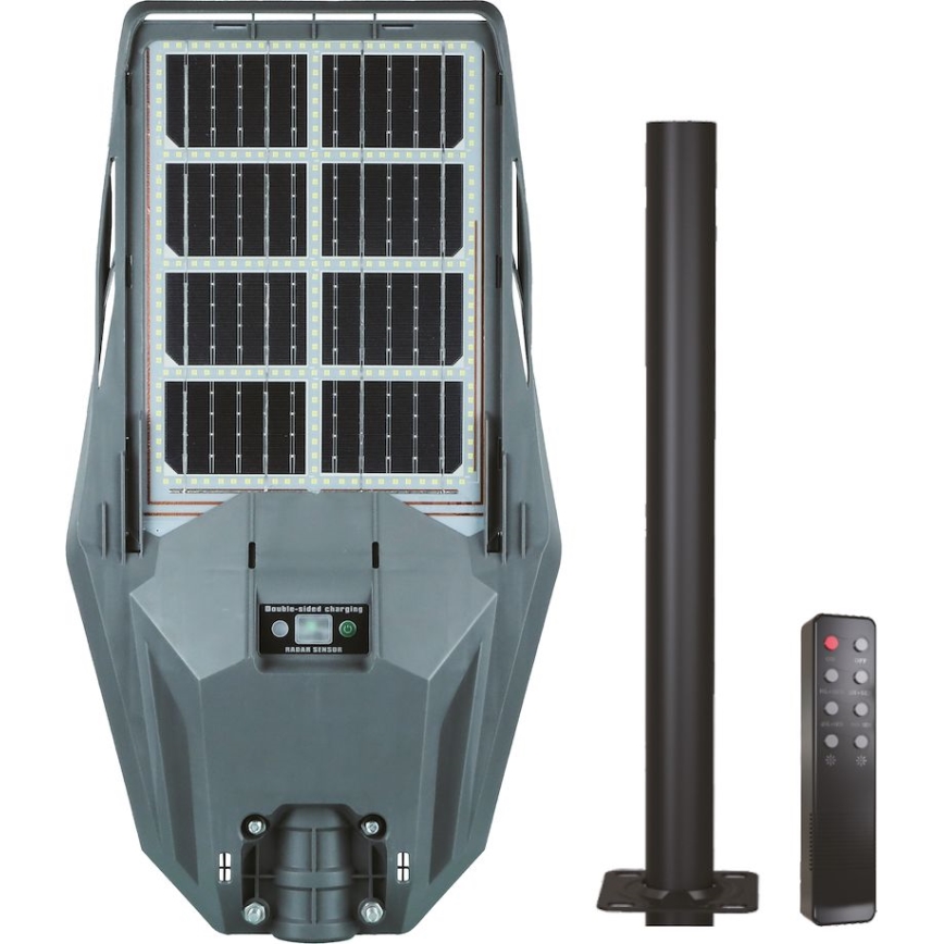 LED Dimmerbar gatulampor med solceller med rörelse- och skymningsgivare KERS LED/300W/3,2V 6500K 8000 mAh IP65 grå + fjärrkontroll