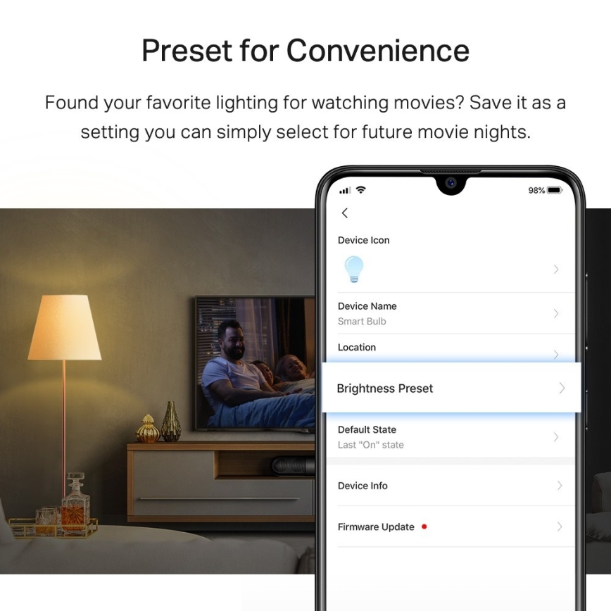 LED-dimbar glödlampa A60 E27/8,7W/230V 2700K Wi-Fi - TP-Link