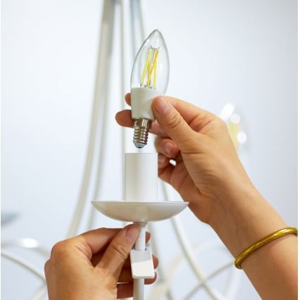 LED Dimbar glödlampa FILAMENT C35 E14/4,9W/230V 2700-6500K CRI 90 Wi-Fi - WiZ