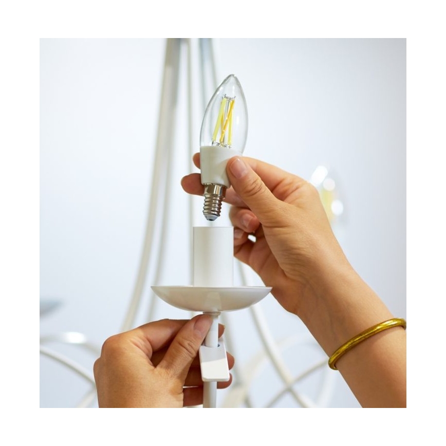 LED Dimbar glödlampa FILAMENT C35 E14/4,9W/230V 2700-6500K CRI 90 Wi-Fi - WiZ