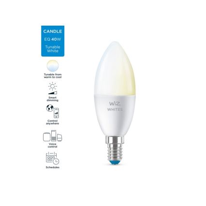 LED Dimbar glödlampa C37 E14/4,9W/230V 2700-6500K CRI 90 Wi-Fi - WiZ