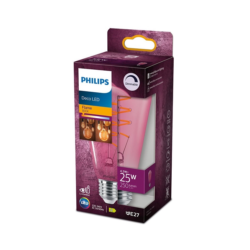 LED Dimbar glödlampa DECO Philips ST64 E27/4,5W/230V 1800K