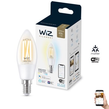 LED Dimbar glödlampa FILAMENT C35 E14/4,9W/230V 2700-6500K CRI 90 Wi-Fi - WiZ
