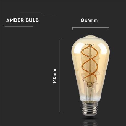 LED Dimbara glödlampa FILAMENT ST64 E27/4,8W/230V 1800K